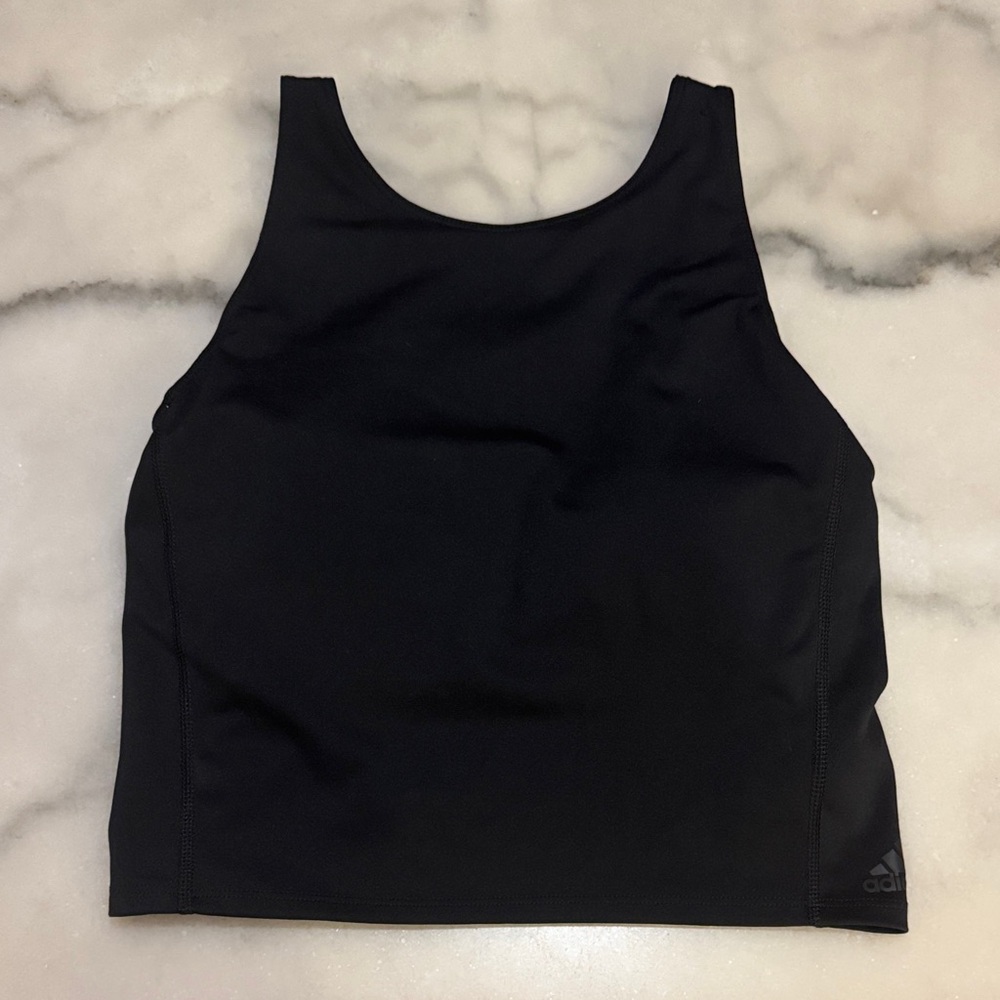 Adidas Black Cropped Tank Top